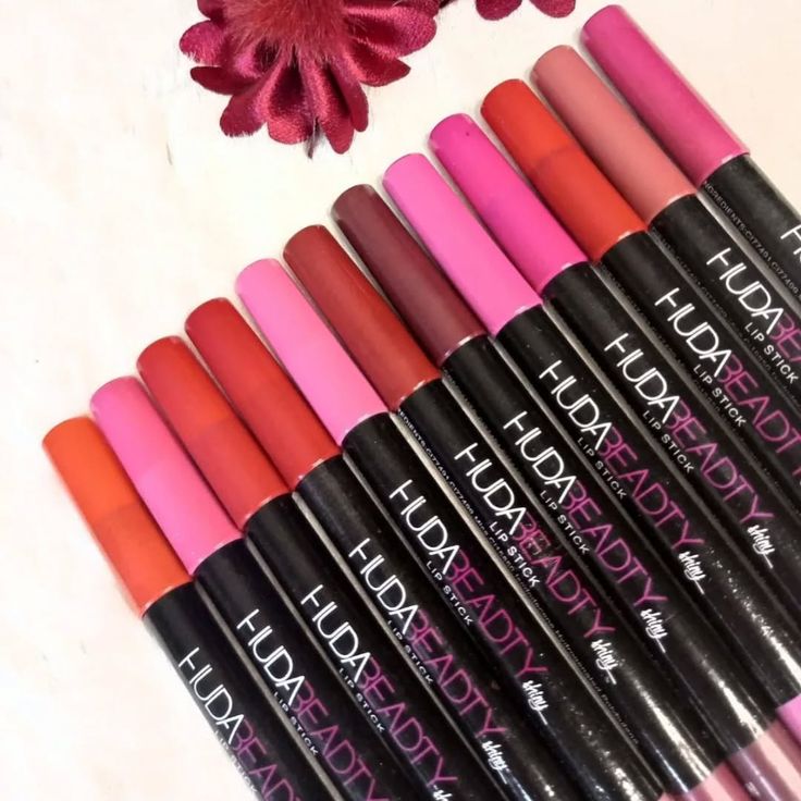 Huda Beauty Matte Color Lipstick Pencils (Set of 12) – Waterproof & Long Lasting